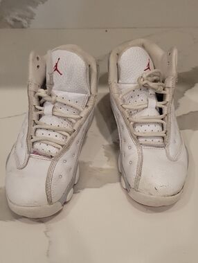Kids White & Red Basketball Sneakers - Jordan Size 1.5 Worn Once